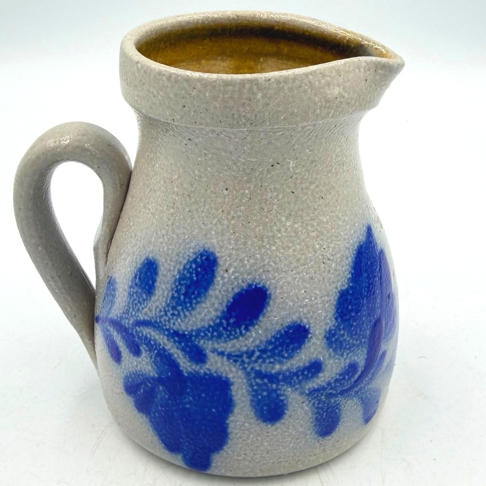 Salmon Falls Stoneware Pennsylvania Pattern Pitcher Don Hains Signed 2001 NH‎